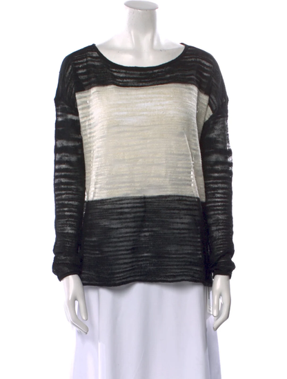 Alice + Olivia Striped Scoop Neck Sweater