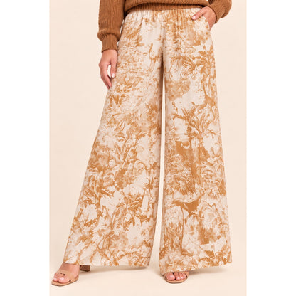 Scandal Italy Caramel and Cream Wide Leg Micah Pants