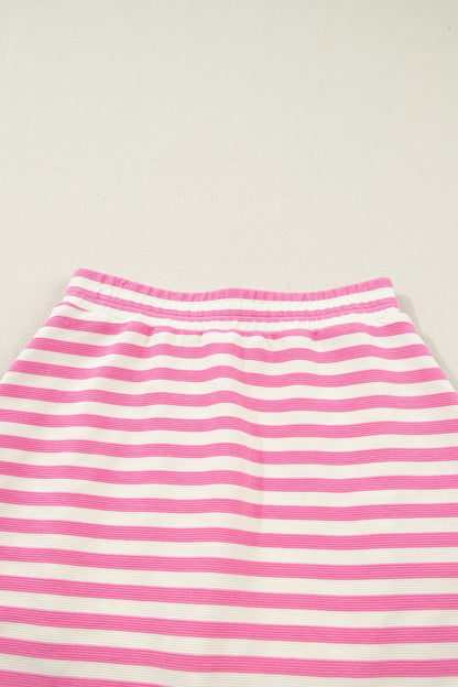 Striped Quarter-Zip Sleeveless Top & Skort Set