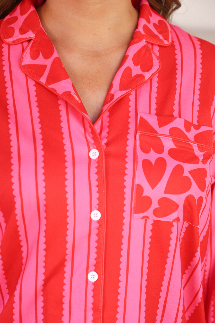 Jess Lea Heartfelt Stripes Ruffle Pajama Set