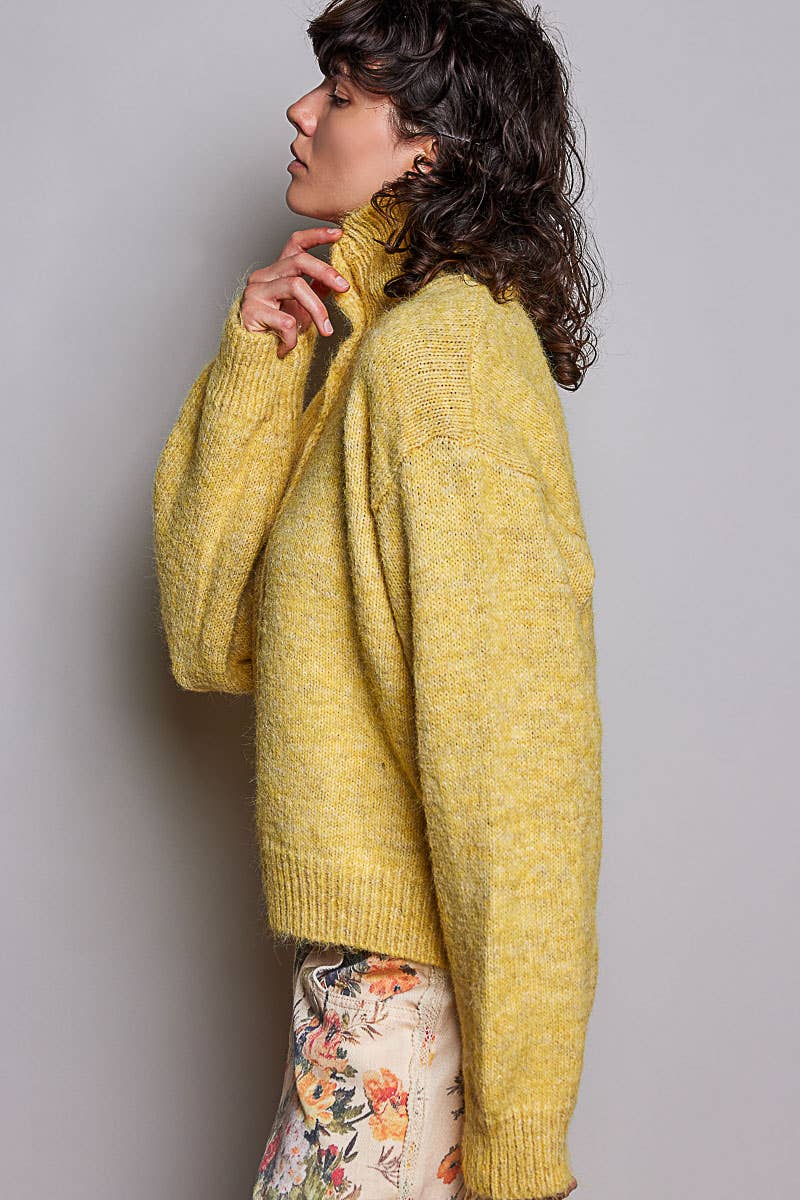 Pol Clothing - Chic Collar Button Knit Cardigan Cozy Oversized Sweater SALE
