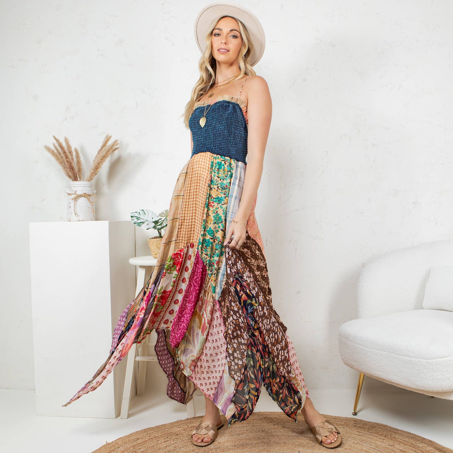 Young Threads Handkerchief Dress with Patches