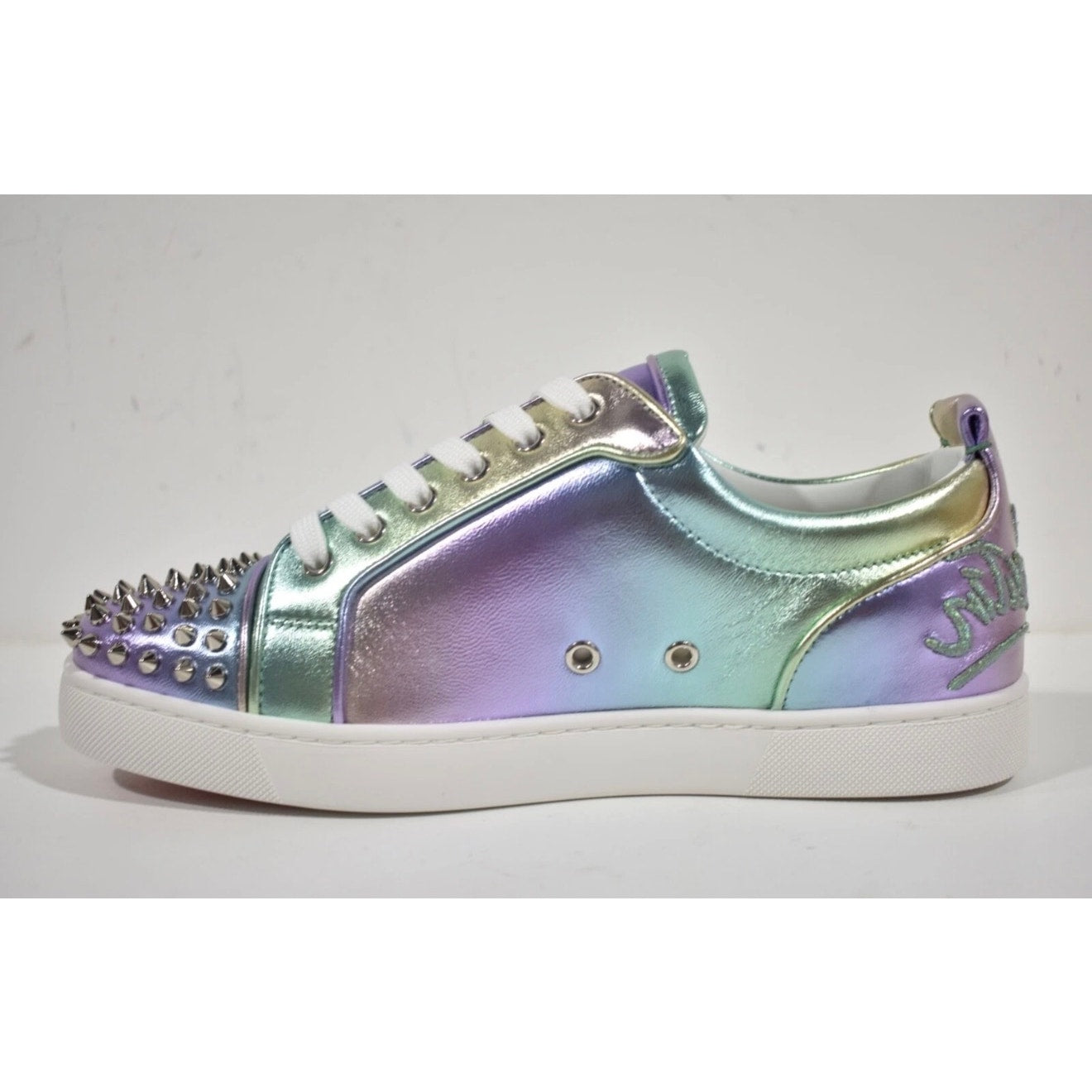 Christian Louboutin Men's Fun Louis Junior Spikes Flat Licorne Low Sneaker - Size 8.5