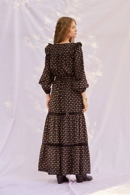 Wendy Dress in Black Floral