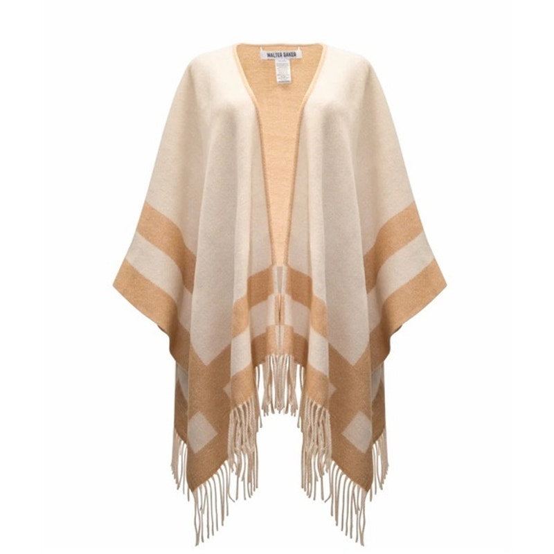 WALTER BAKER Verushka Reversible Poncho Camel/Ivory