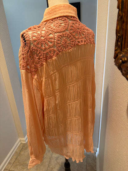 POL Baby Pink Button Front Top