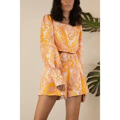 Mulla Paisley Crop Top and Shorts Set