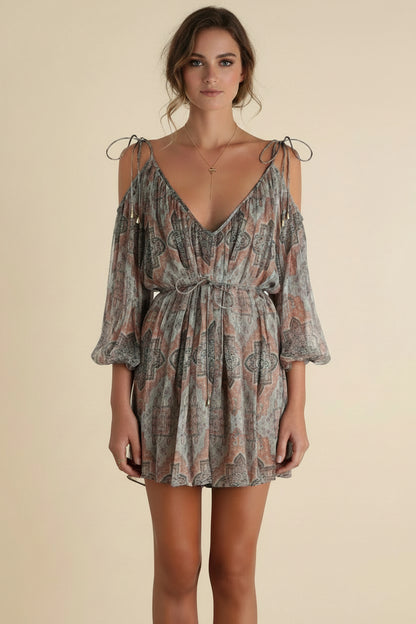 Zimmermann Harlequin Heriz Crinkle-Print Playsuit