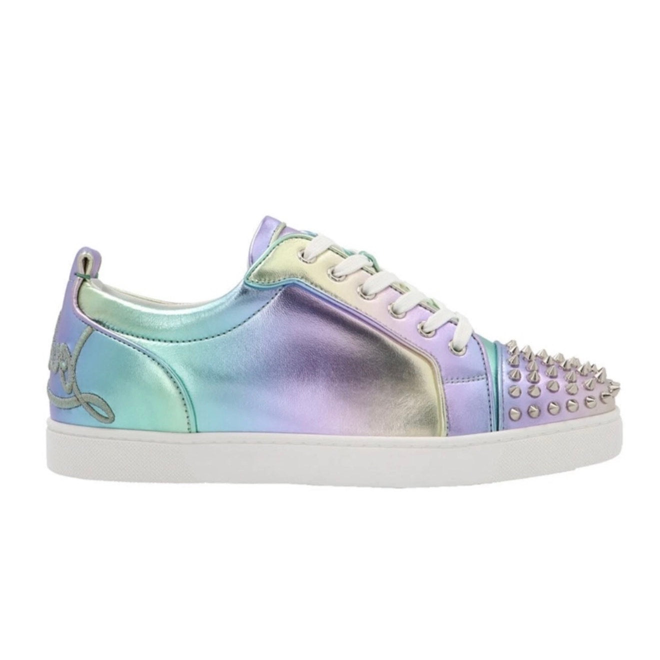 Christian Louboutin Men's Fun Louis Junior Spikes Flat Licorne Low Sneaker - Size 8.5