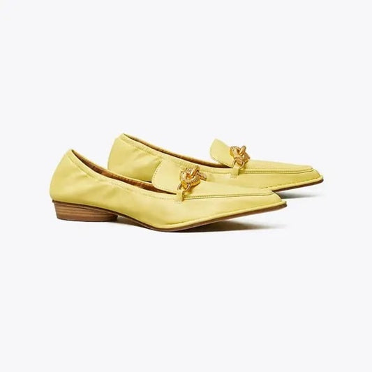 Tory Burch Jessa Pointy-Toe Loafer in Butter Yellow
