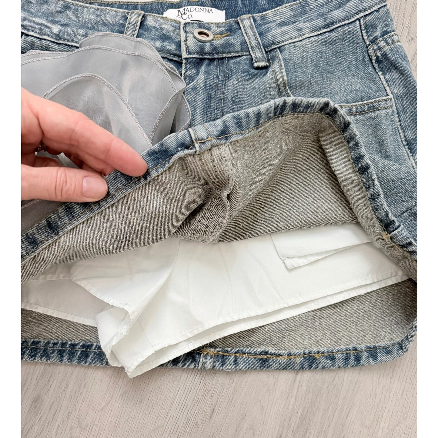 Madonna & Co Denim & Floral Skort