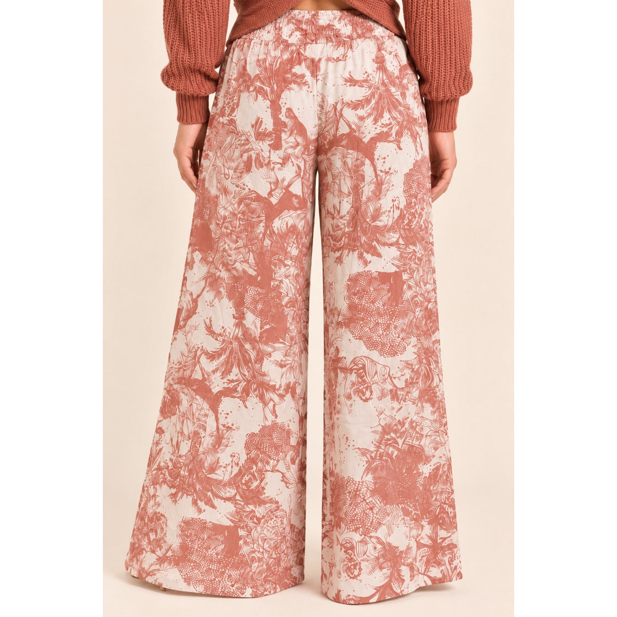 Scandal Italy Pink and Cream Wide Leg Micah Pants