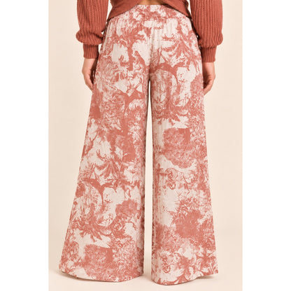 Scandal Italy Pink and Cream Wide Leg Micah Pants