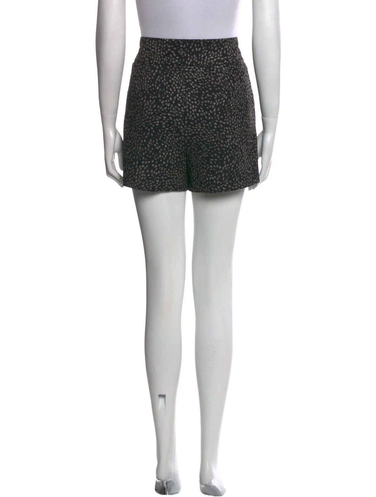 Alice + Olivia Black Glitter Printed Mini Shorts