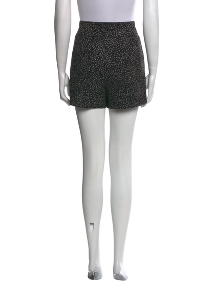 Alice + Olivia Black Glitter Printed Mini Shorts