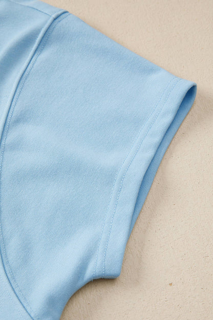 Cozy Tee and Wide Leg Pants 2pcs Set - Blue or Pink