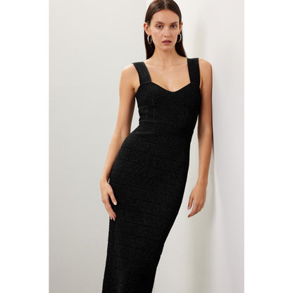 HERVÉ LÉGER Textured Lurex Sweetheart Gown