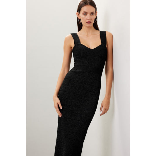 HERVÉ LÉGER Textured Lurex Sweetheart Gown