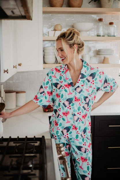 Katydid Champagne, Coupes & Holly Holiday PJs