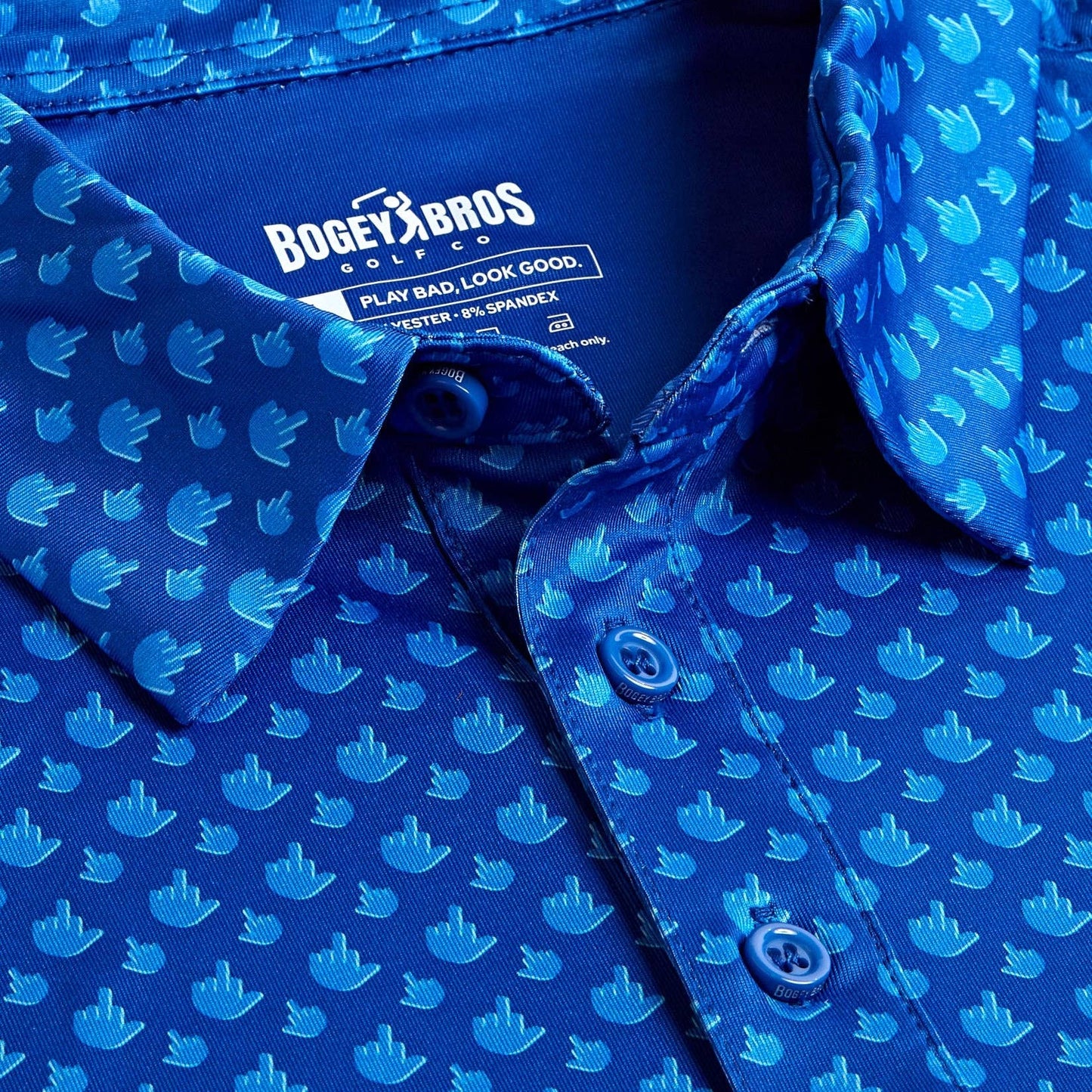 Bogey Bros Golf Co - Birdie Finger - Blue Jay - Polo