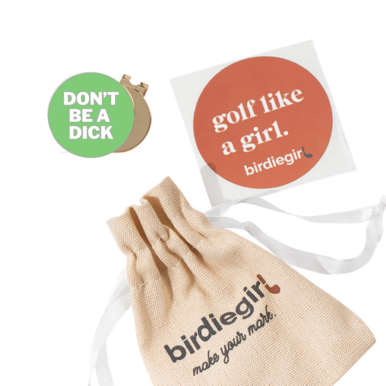 Birdie Girl Golf - Don't Be D Golf Ball Marker with Hat Clip