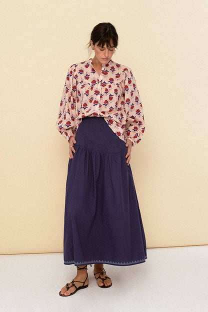 Maxi Length Skirt in Blue