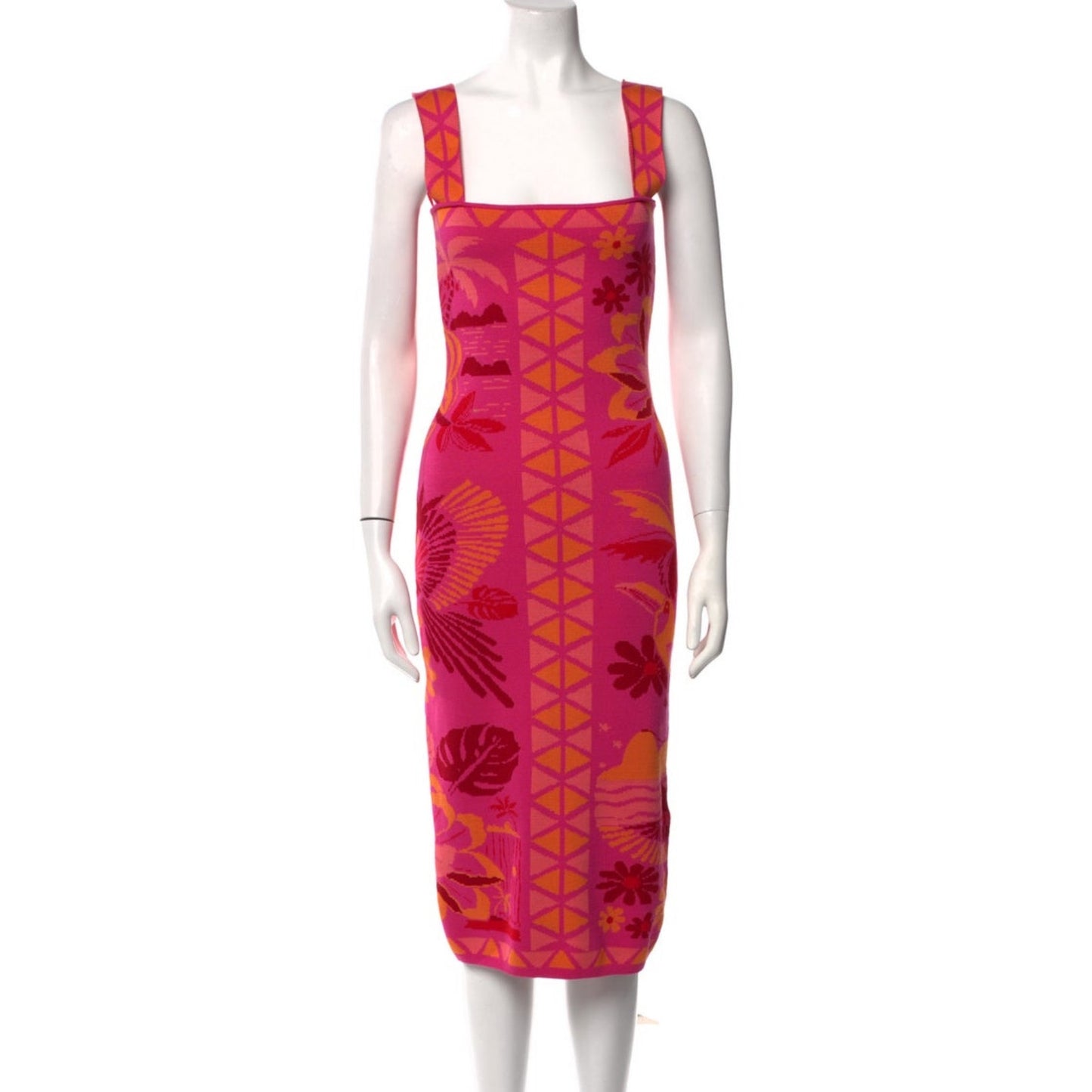 FARM Rio Tiles Sleeveless Midi Knit Dress