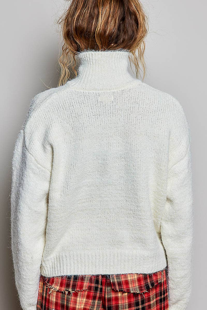 Pol Clothing - Chic Collar Button Knit Cardigan Cozy Oversized Sweater SALE