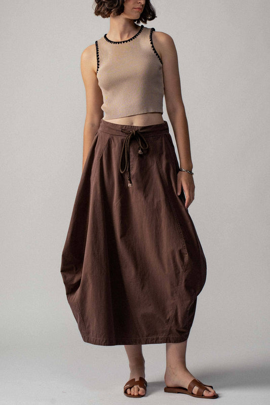 Urban Daizy Balloon Hem Drawstring Maxi Skirt