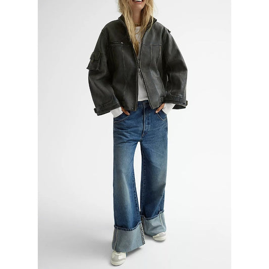 Free People Final Countdown Cuffed Mid-Rise Denim