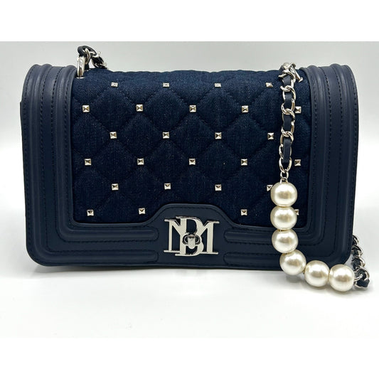 Badgley Mischka Quilted Denim Crossbody Handbag