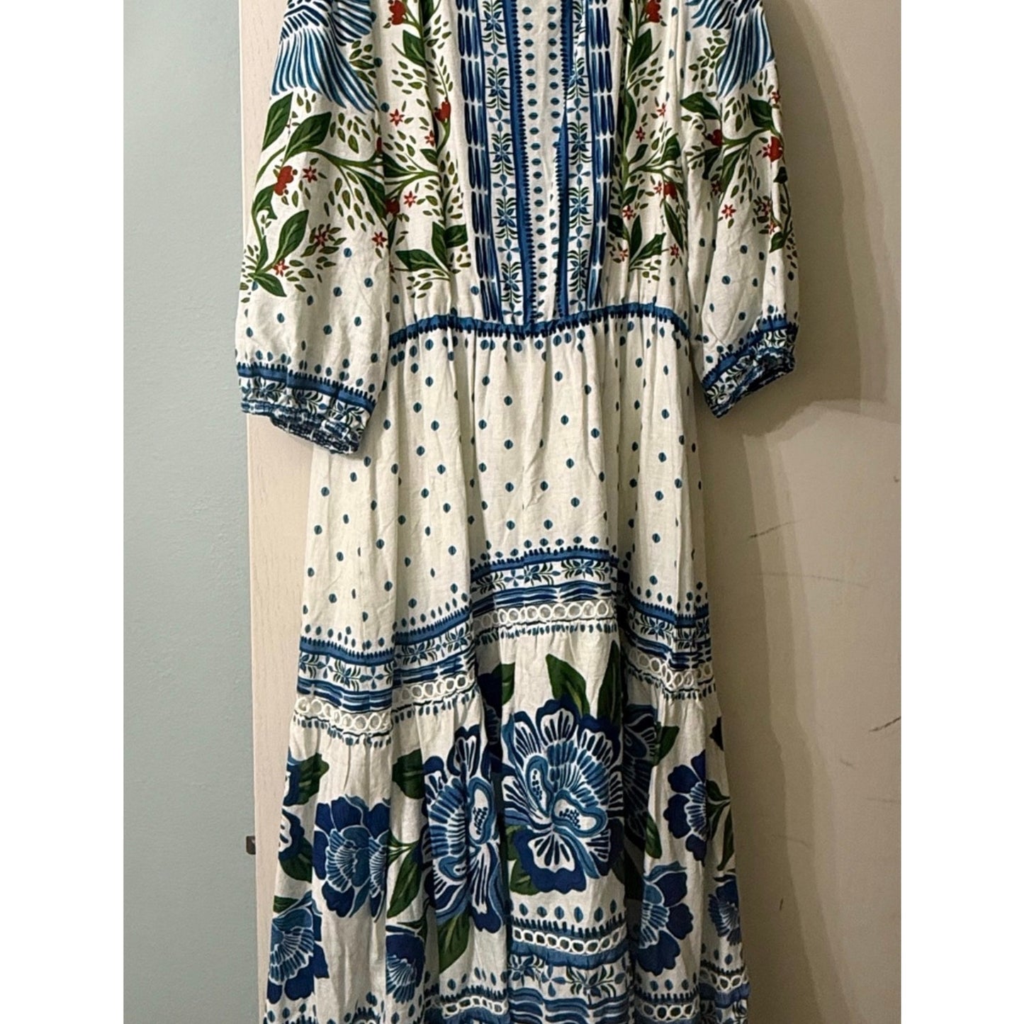 Farm Rio Blue and White Floral Maxi
