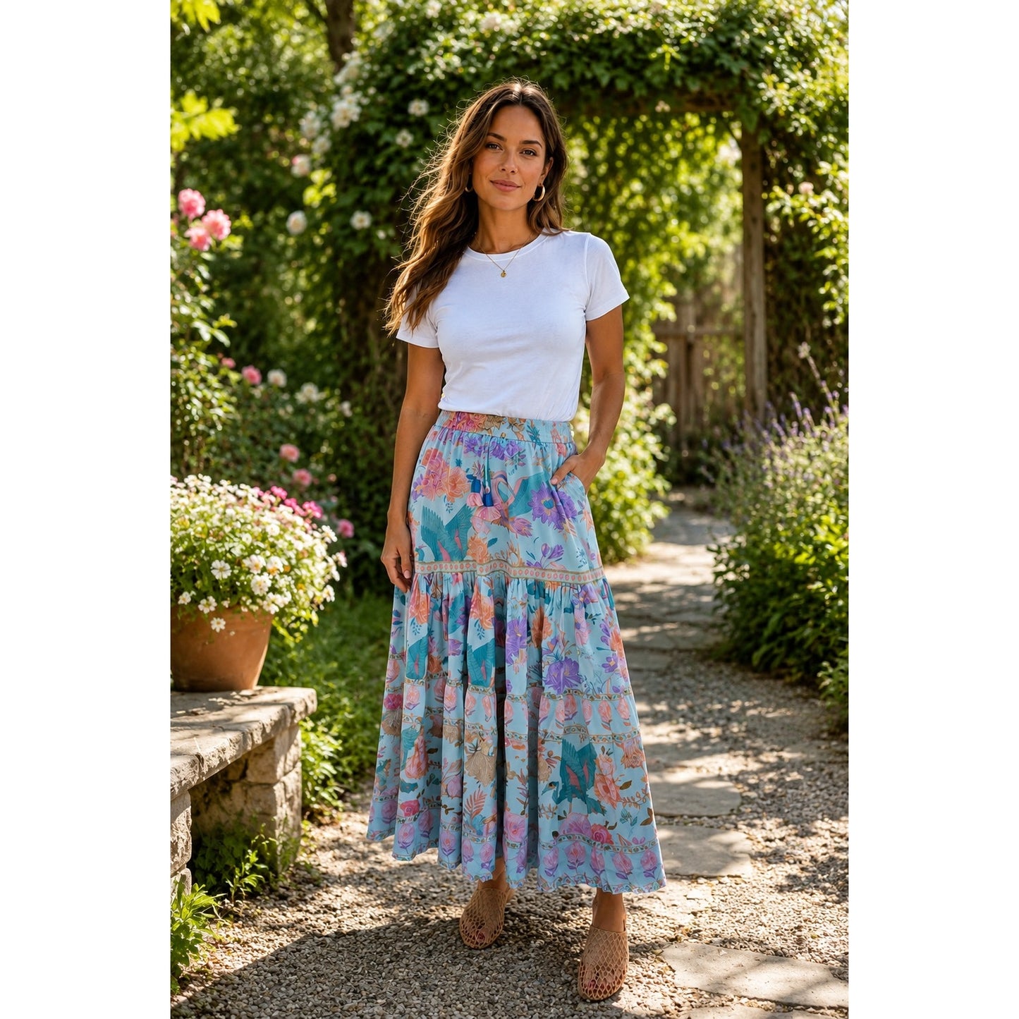 Strawberry Paris Osiris Floral Maxi Skirt