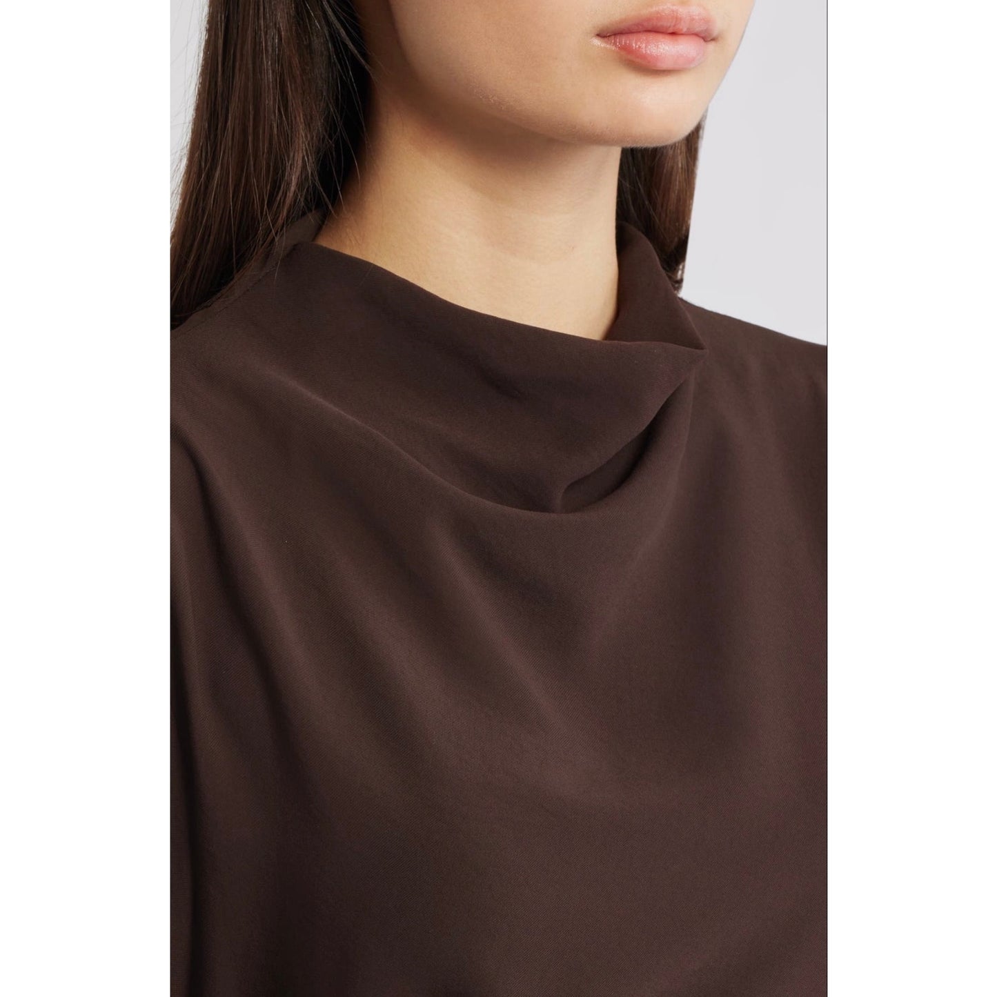 MNG Caro Ruched Long Sleeve Midi Dress