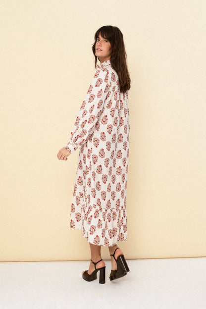 Juana Dress in Red/White