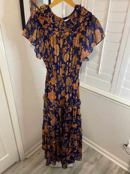 Misa Los Angeles Tina Blue Marigold Flora Dress