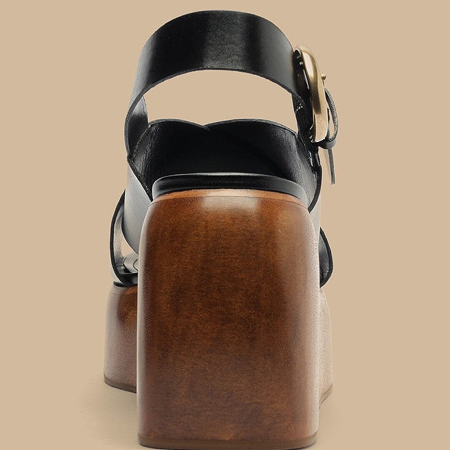 FARM Rio Black Cross Flower Wedge Sandal