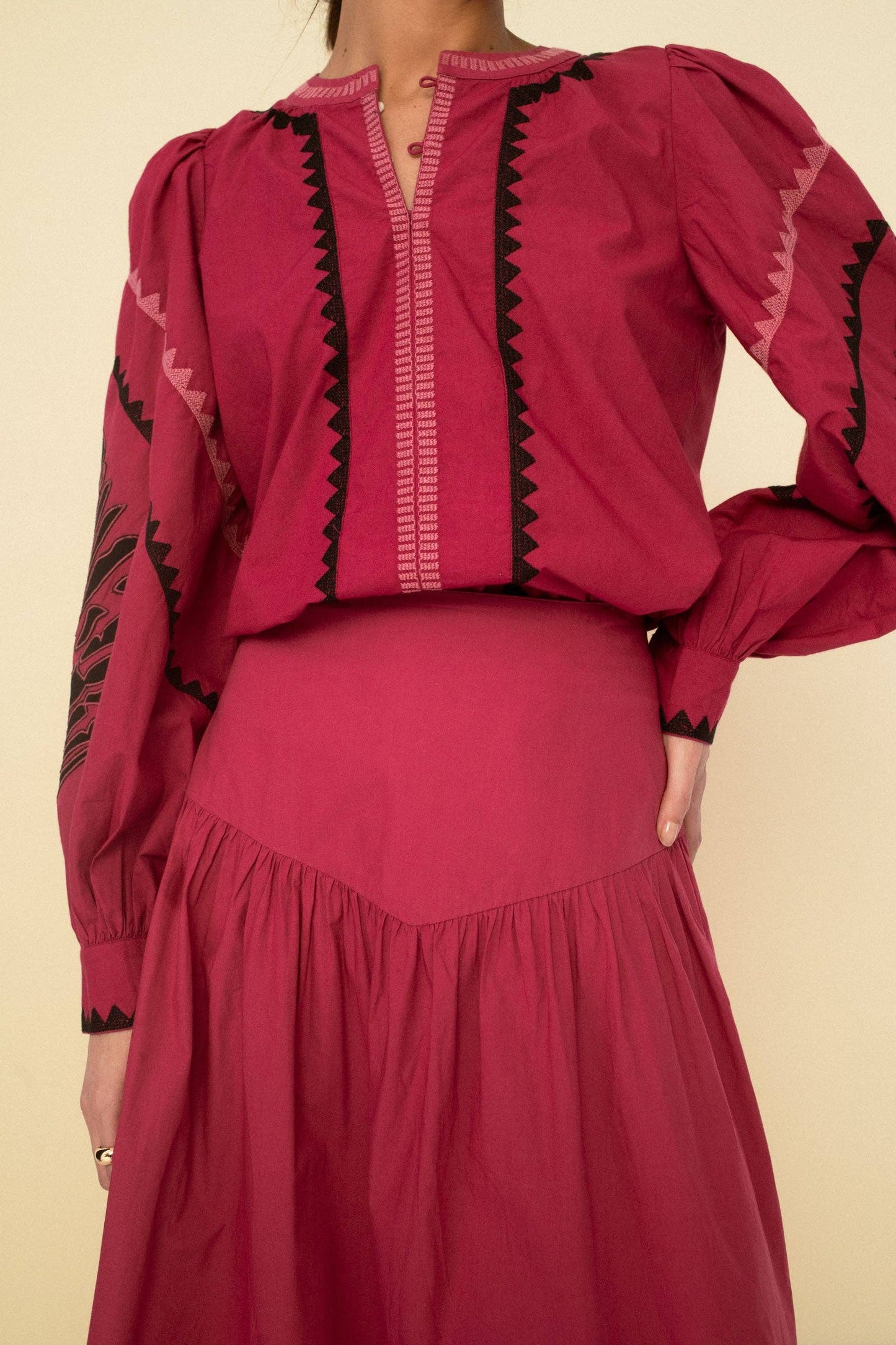 Maxi Length Skirt in Cherry