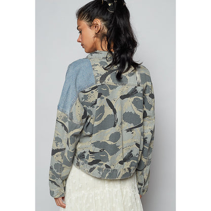 POL Off Duty Vintage Camo Denim Jacket