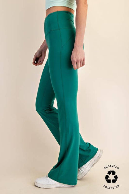Sunday Morning Hi-Waist Bell Bottom Yoga Pants - Black or Green