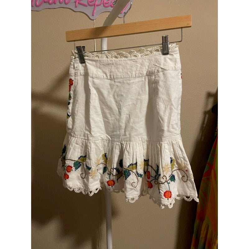 FARM Rio Pitanga Embroidered Miniskirt