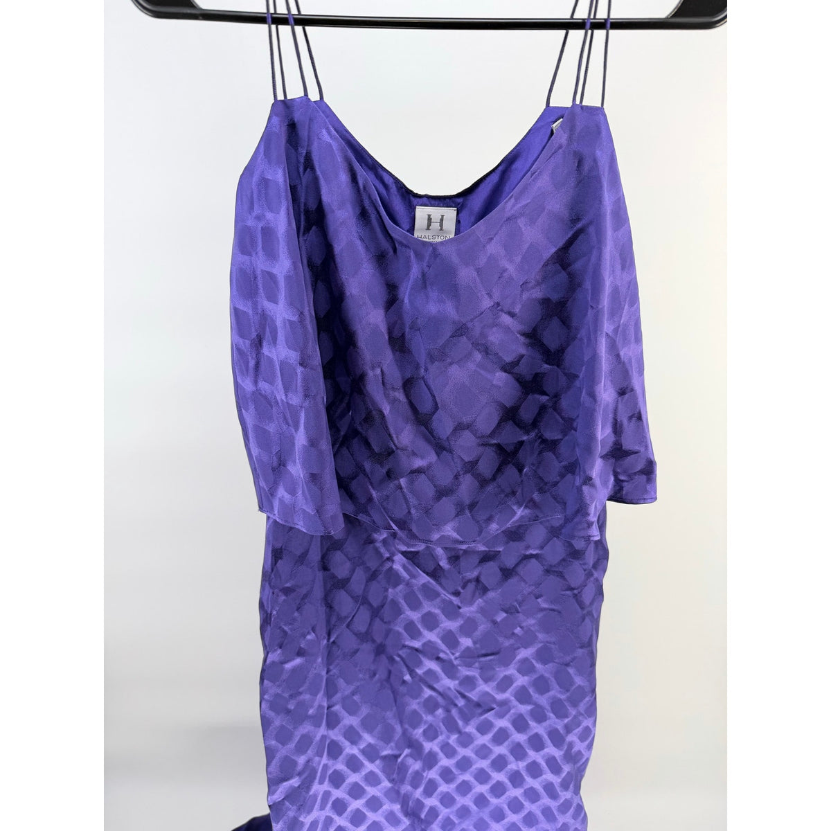 Halston Heritage Diamond Geo Print Tiered Maxi Dress