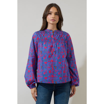 Sugarlips Tanya Floral Katara Smocked Top
