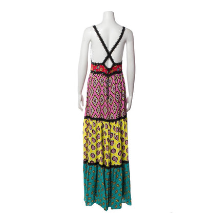 Alice + Olivia x Carla Kranendonk Multicolour Printed Crepe Paneled Maxi Dress