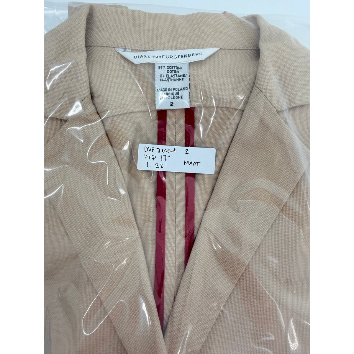 Diane Von Furstenberg Vintage Beige Suit