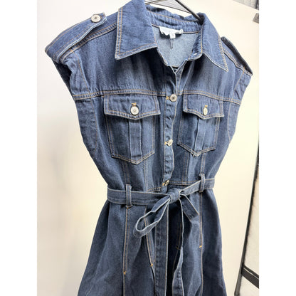 Kelsis Denim Midi Dress In Blue