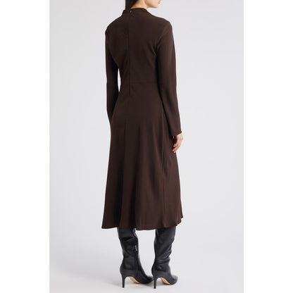 MNG Caro Ruched Long Sleeve Midi Dress