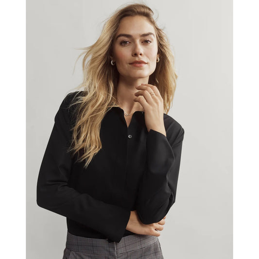 Rhone Black Mirage Button Up