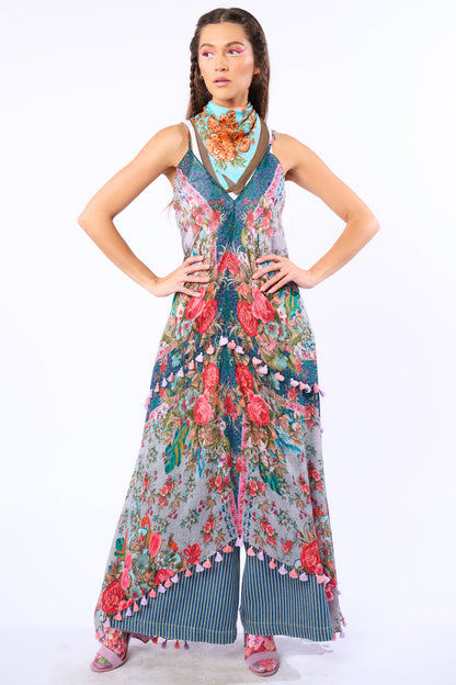Aratta Travel in Style Dress: Slate Floral