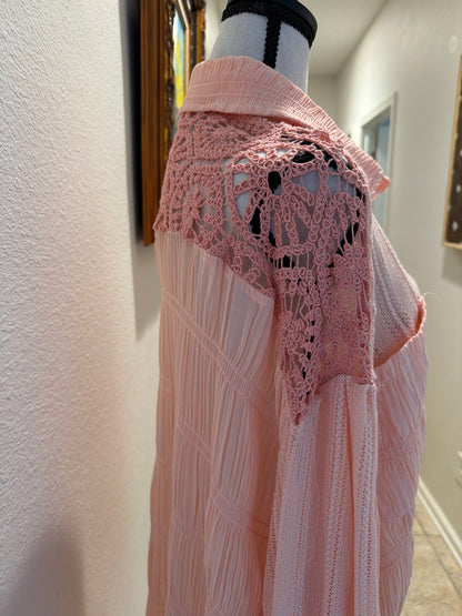 POL Baby Pink Button Front Top